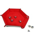 thumbnail image 1 of Plateau à dés Hexagonal de 4 Pcs, Support Roulant pour dés, Plateaux à dés Pliants en Cuir, Boîte de Rangement pour Jeux de dés comme les Jeux RPGTable, 1 of 7