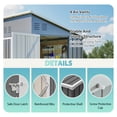thumbnail image 2 of 4x8 Slope-Roof Reinforced Storage Shed with Weatherproof Sloping Roof & 4 Air Vents, Heavy-Duty Sturdy Metal Frame, Left/Right Optional Door, Outdoor Tool Shed Warehouse for Garden Storage Pet House, 2 of 8