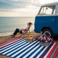 thumbnail image 2 of Mainstays 5'x7' Red, White, and Blue Stripe Beach Mat, 2 of 14