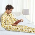 thumbnail image 6 of Naloa Cute Yellow Duck Men’s Pajamas Set - Long Sleeve Button Down Sleep Shirt and Pajama Bottoms Sleepwear Set-Large, 6 of 7