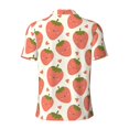 thumbnail image 4 of Rocae Hand Drawn Strawberry for Men's Short Sleeve Polo Shirt, Quick Drying Performance Moisture Wicking Sports Men's Golf Shirt 4X-Large, 4 of 9