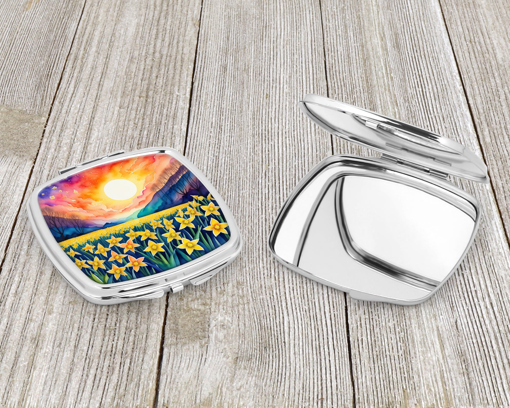 Colorful Daffodils Compact Mirror 2.75 in x 3 in