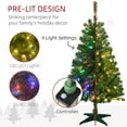 thumbnail image 5 of Christmas Trees HOMCOM 4ft Tall Prelit Artificial Christmas Tree Holiday Décor with 208 Branches, 100 Warm White or Colorful LED Lights, Auto Open,Artificial Christmas Trees, 5 of 9