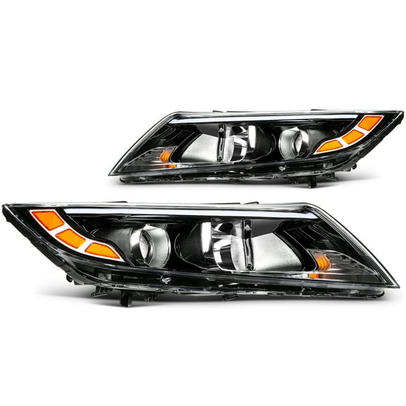 ECCPP Headlight assembly Fit 2014-2015 for Kia Optima Black Housing Amber Reflector Pair Headlights 921014C500