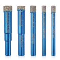 thumbnail image 1 of Brocas de diamante para soldadura fuerte, 5 uds., brocas para azulejo seco de 6/6/8/10/12 Mm, para granito, mármol, vidrio, hormigón, materiales duros Feliz Sencillez, 1 of 5