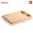 thumbnail image 3 of Bandeja de Servicio de Bambú con Asas Ultrachef, Charola de Madera para Comer en Cama, Tabla Rectangular Multiusos Portátil, Medidas: 42cmx26cm, 1 pieza, 3 of 9