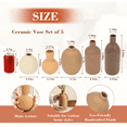 thumbnail image 4 of Ceramic Vase Set of 5, Vases Home Decor Rustic Farmhouse Decorative Vase Pottery Vases for Bouquet Pampas Grass Dried Fresh Flowers, Table Living Room Kitchen Bedroom Bathroom - Brown, 4 of 8