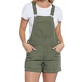 thumbnail image 2 of SEVEN7 Womens Green Pocketed Adjustable Bib Shortalls Sleeveless Square Neck Romper S, 2 of 3