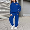 thumbnail image 2 of Zylarhe Kids Print Hoodie Toddler Boys Girls Sweatshirt Outfit Casual Two Piece Set Blue 4-5 Years, 2 of 4