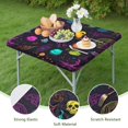 thumbnail image 4 of Neon Halloween Pattern Square Fitted Tablecloth with Elastic Edge,Square Table Cover,Washable Elastic Table Cover for Home Kitchen Party Decor 34"x34", 4 of 6