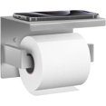 thumbnail image 1 of Porte-Rouleau de Papier Toilette en Acier Inoxydable Argenté SUS304, Design Antirouille et Anti-Chute, Porte-Rouleau de Papier Toilette Auto-Adhésif Ou à Vis avec Étagère de Rangement, 1 of 4