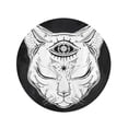 thumbnail image 2 of LADDKA 60 inch Round Beach Towel Blanket Black Cat Head Portrait Moon and Three Eyes Third Travel Circle Circular Towels Mat Tapestry Beach Throw, 2 of 2