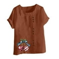 thumbnail image 4 of GERsome Short Sleeve Crewneck T-Shirts for Women Floral Blouses Loose Fit Summer Tops, Size M-5XL, 4 of 4