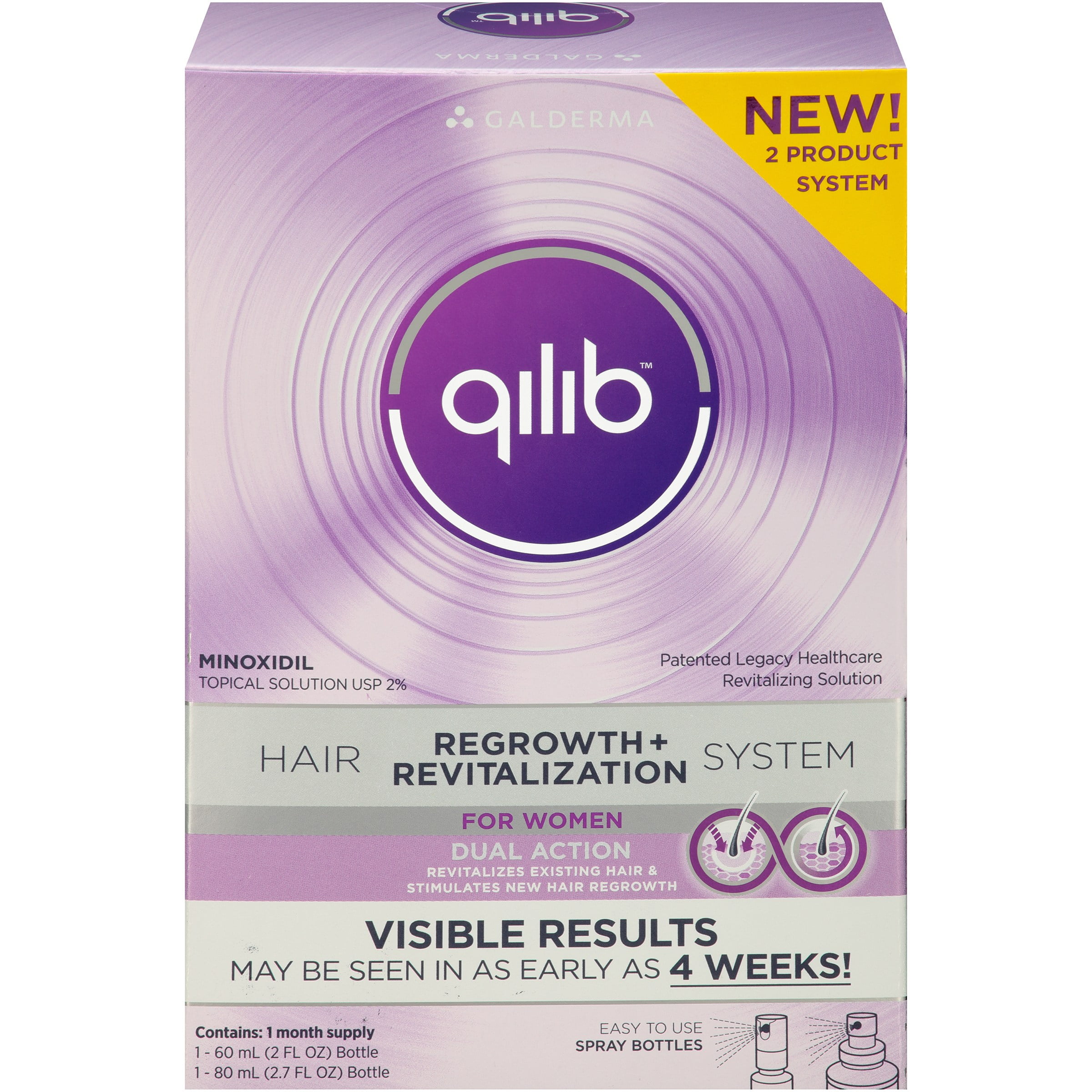 Qilib Hair Regrowth + Revitalization System for Women 2 Product System fl. oz. Box Qilib Hair Regrowth + Revitalization System for Women 2 Product System fl. oz. Box
