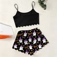 thumbnail image 4 of SJLDQY Halloween Womens Pajamas Sets 2 Piece Cami Top and High Waist Shorts Pj Sets for Womens Hallowmas Funny Skeleton Pumpkin Graphic Comfy Sleepwear, 4 of 4