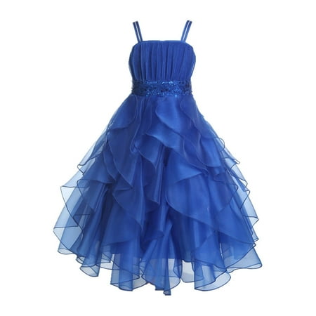 - Ekidsbridal Formal Satin Organza Sequin Spaghetti-Straps Flower Girl Dress Bridesmaid Wedding Pageant Toddler Recital Holiday Communion Birthday Baptism Occasions 009
