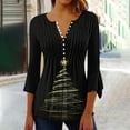 thumbnail image 2 of gakvbuo Christmas Sweater for Women 3/4 Sleeve Pullover Tops Fall Tunic Blouse Hoodless Sweatshirt 1, 2 of 5