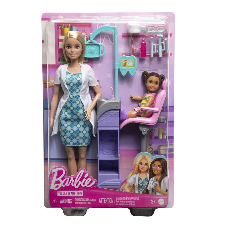 Barbie Dentist Clinic Playset with 2 Dolls, Dental Station, Exam