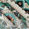thumbnail image 3 of Ethnic Geometric Tablecloth Round 60 Inch Western Southwest Waterproof Table Cover for Home Kitchen Dinner Indoor Outdoor Party Decoration, 3 of 8