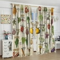 thumbnail image 4 of Vegetables Kitchen Curtains Vintage Botanical Kitchen Decor Rustic Fresh Tomato Carrot Farm Pumpkin Educational Learning Small Short Window Drapes Fabric 2 Panels, 4 of 6