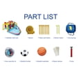 thumbnail image 3 of 7 in 1 Inflatable Slide Water Park Bouncing House, Outdoor Soccer Garden Bouncer with Splash Pool & Climbing Wall & Basketball & Football, Maximum Weight Capacity is 400lbs, 3 of 6
