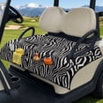 thumbnail image 2 of COEQINE Universal Golf Cart Seat Towel Blanket with 4 Front Pockets & Convenient Fold-Away Design, Fits for EZGO, Yamaha, Club Car and More 2 Person Seats, Zebra Stripes Print, 2 of 8