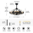 thumbnail image 6 of HOOMEDELIER 27'' Farmhouse Ceiling Fan with Light,Reversible Farmhouse 6-Speed with Remote,3 Blades Vintage Cage Chandelier Fan for Indoor, 6 of 19