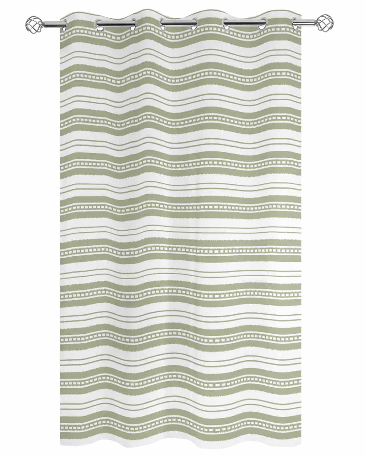 nqOlkjepod Outdoor Curtains for Patio Waterproof, Boho Sage Green Stripe Outdoor Privacy Panels Grommet, Abstract Geometric White Minimalist Blackout Outside Curtains for Porch 54"x108", 1 Panel