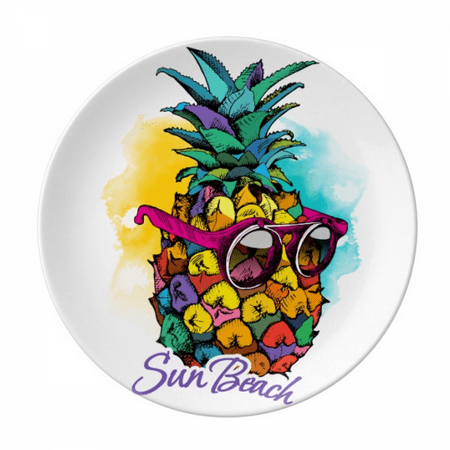 

Sunglasses Pineapple Tropical Style Fruit Plate Decorative Porcelain Salver Tableware Dinner Dish