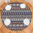 thumbnail image 2 of Easy Clean Boho Tablecloth 44Inch Round Floral, Elastic Hem, Table Cover, Wrinkle Free, 2 of 7