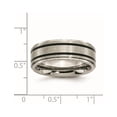 thumbnail image 6 of Titanium Ridged Edge Black Rubber 8mm Brushed/Polished Band, 6 of 6