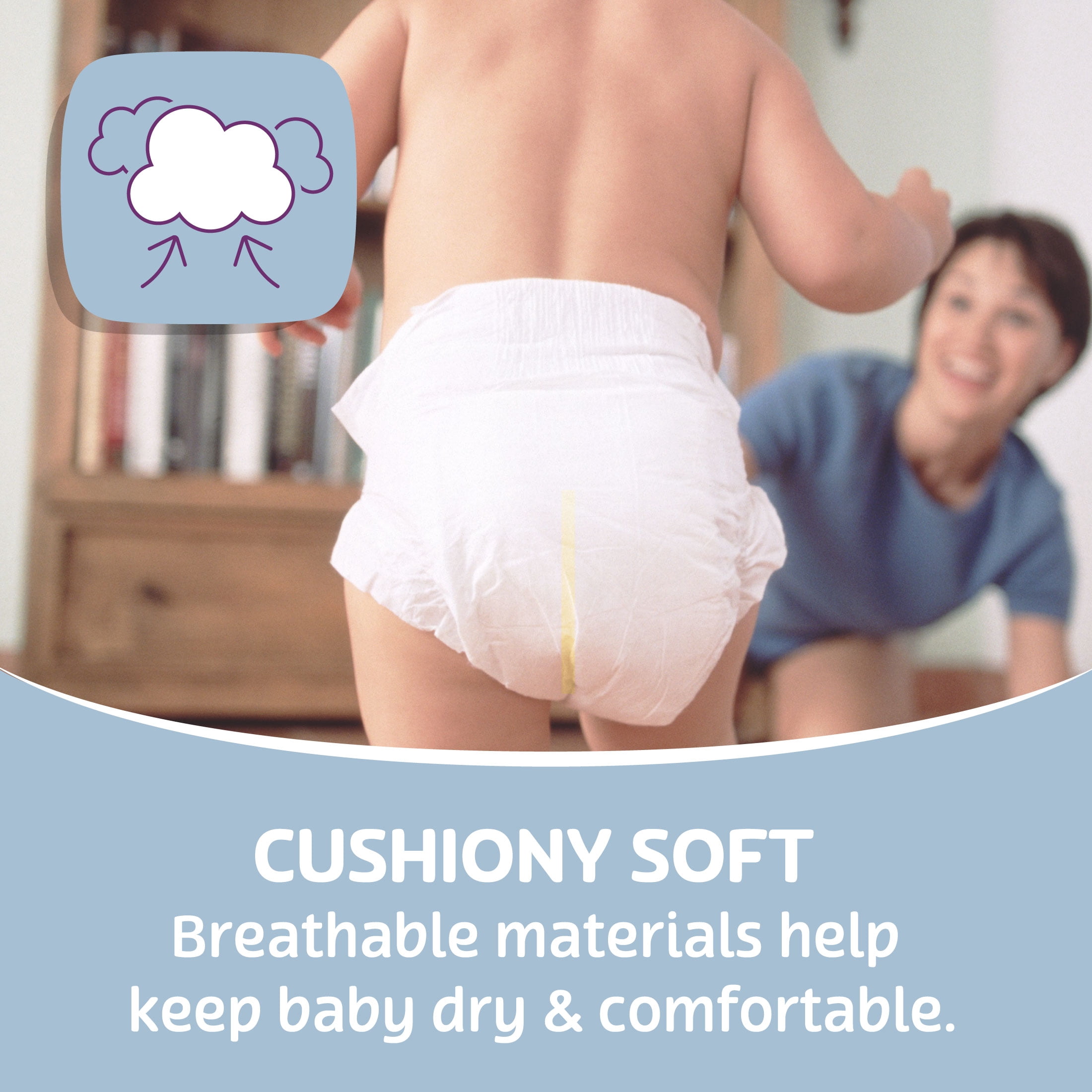(2 pack) Parent's Choice Dry & Gentle Diapers Size NB, 44 Count (Select for More Options)