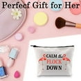 thumbnail image 4 of Zuo Bao Flamingo Gift Calm The Flock Down Flamingo Cosmetic Bag Fun Flamingo Party Gift Flamingo Lover Gift, 4 of 6