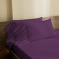 thumbnail image 4 of 4 Piece Corner Ruffle Sheet Set, 6" Inch Corner Ruffle On Flat Sheet And Pillowcases, 21 Inch Deep Pocket, 100% Egyptian Cotton, 800 TC, Cal King Size, Solid Plum, 4 of 6