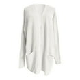 thumbnail image 3 of DuoJiaJ Autumn Winter Women's Loose Long Knit Cardigan With Pockets Cozy Sweater Outerwear For Women Sweaters For Women Clearance White XXXXL, 3 of 3
