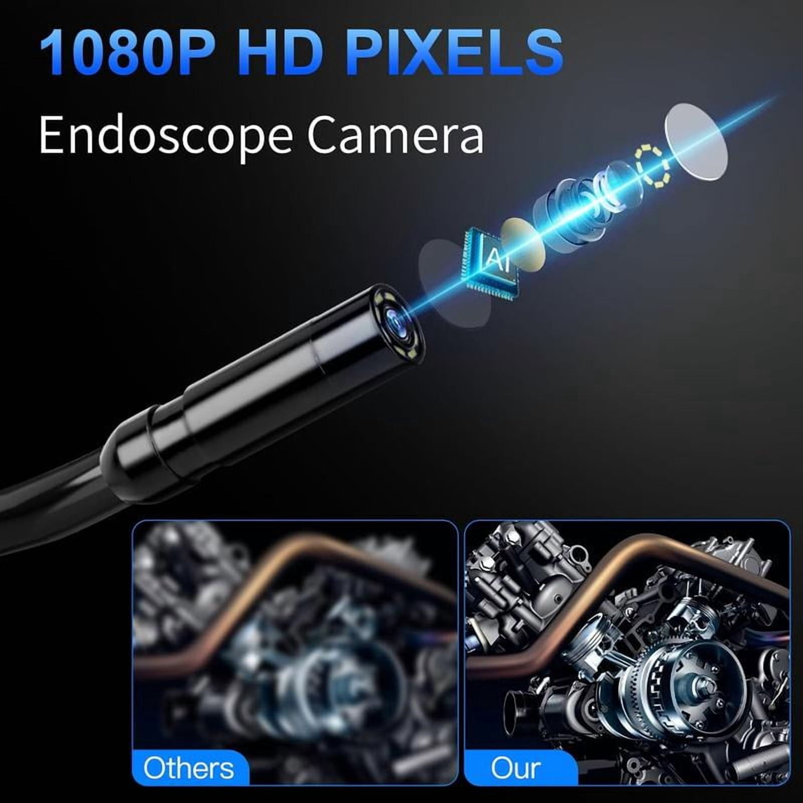 Endoscope Camera with Light - 4.3" LCD Screen Inspection Cameras,IP67 Waterproof Borescope with 8 Adjustable LED Lights,HD 1080P Endoscope Camera 16.5ft Semi-Rigid Cord