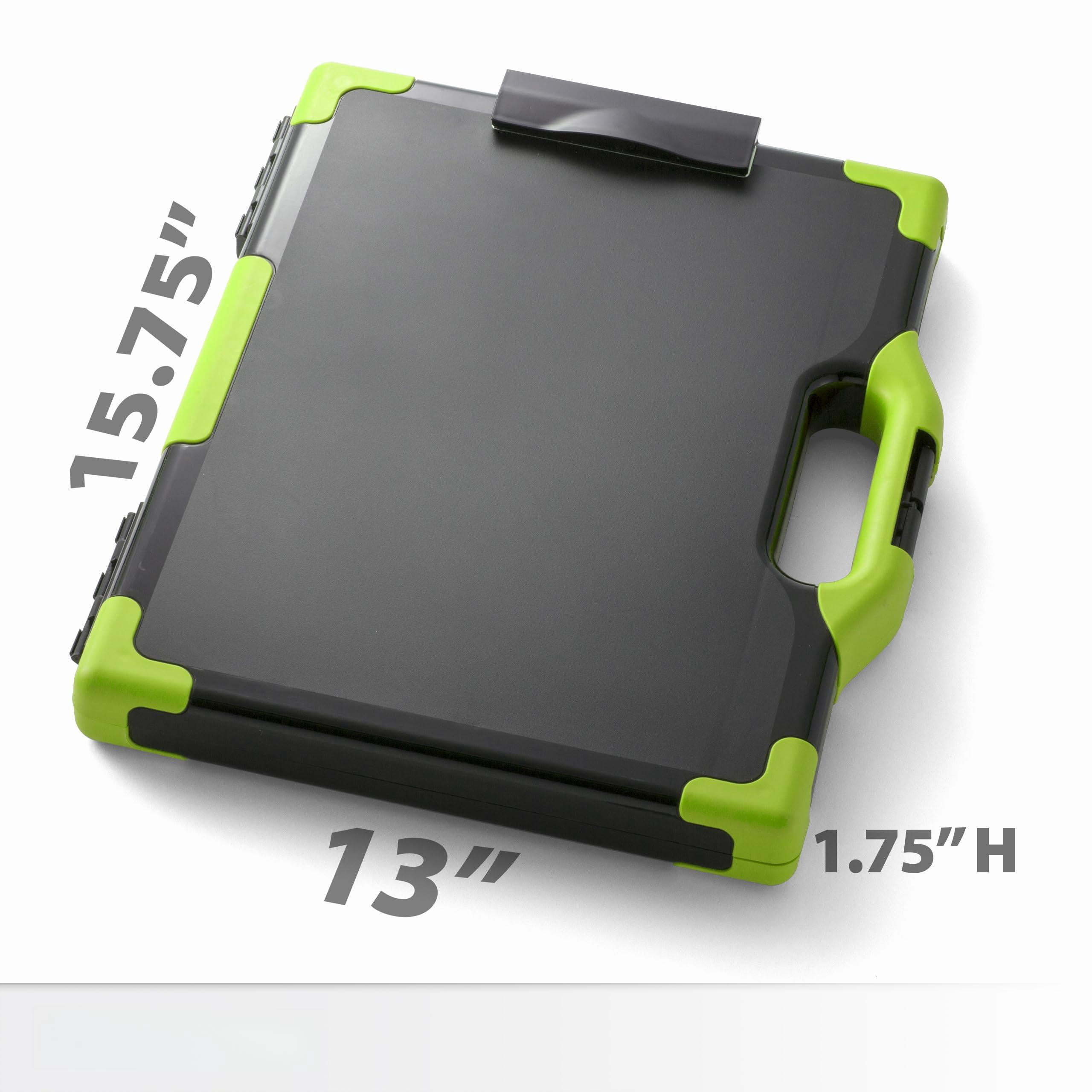 Carry All Clipboard Storage Box  Letter/legal Size Black & Green (83325)