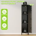 thumbnail image 4 of Aobabo 66.2" H Metal Locker with Hooks and Ventilation Holes,3 Door Metal Storage Locker with Keys and Business Card Slof for Home,Gym,Garage,School,Office,Assembly Required,Black, 4 of 7