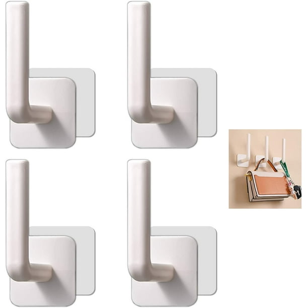 4PACK Multi-purpose Wall Hooks for Hanging Coats, 3M adhesive hook, bathroom  towel hook kitchen, kitchen hook, bedroom small bedroom shower room 