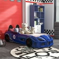 thumbnail image 5 of Furniture of America Sonet Plastic Twin Race Car Bed with LED Light in Blue, 5 of 11