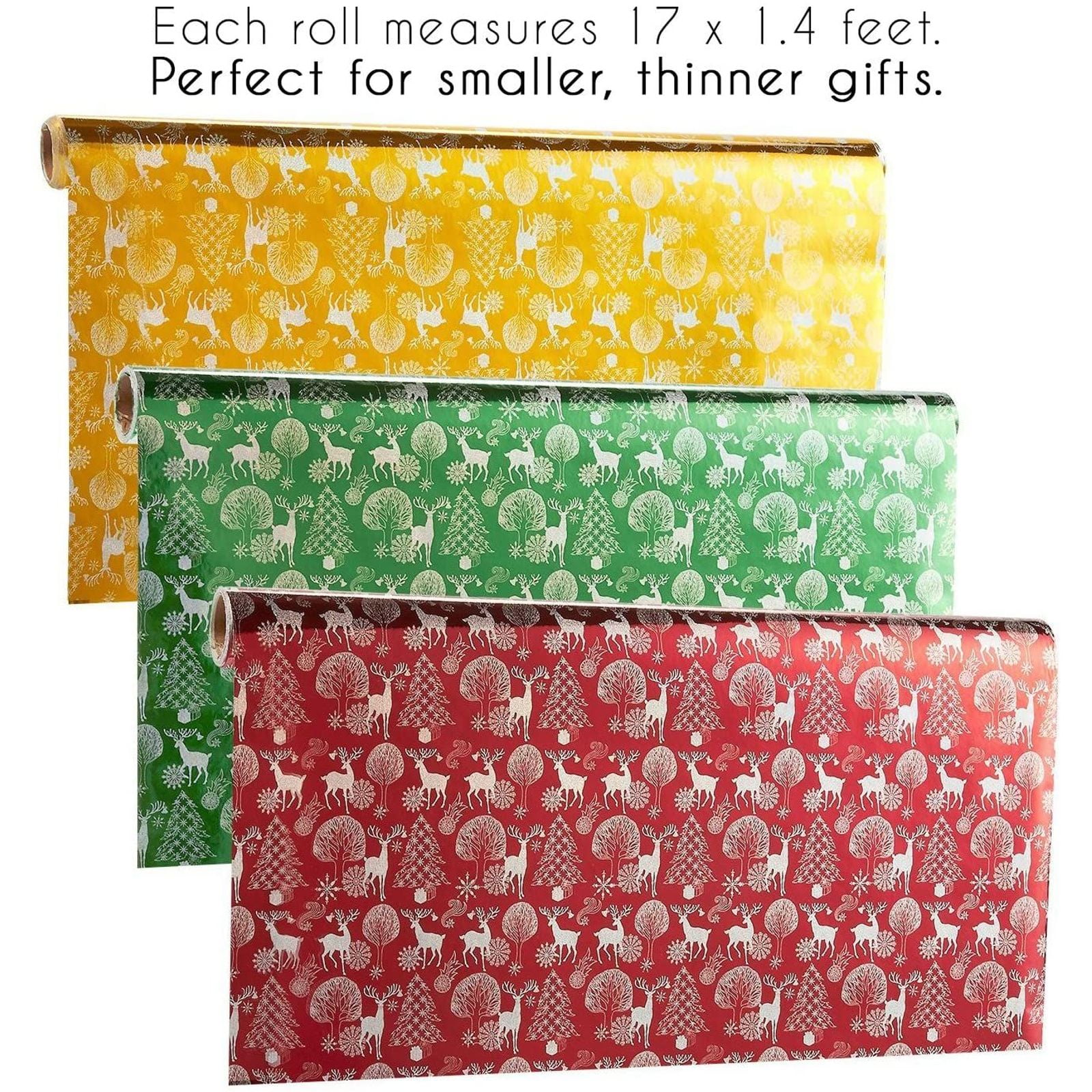 Hallmark Christmas Wrapping Paper 6 Rolls-3 Foil-2-sided gift wrap Pet-Themed 