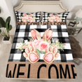 thumbnail image 2 of Erosebridal Rabbit Floral Bed Sheets Set Full Size, Buffalo Geometry Bed Sheets Full, Rustic Farmhouse Sheet Set Full, Lightweight Bedroom Decoration, 4pcs, 2 of 6