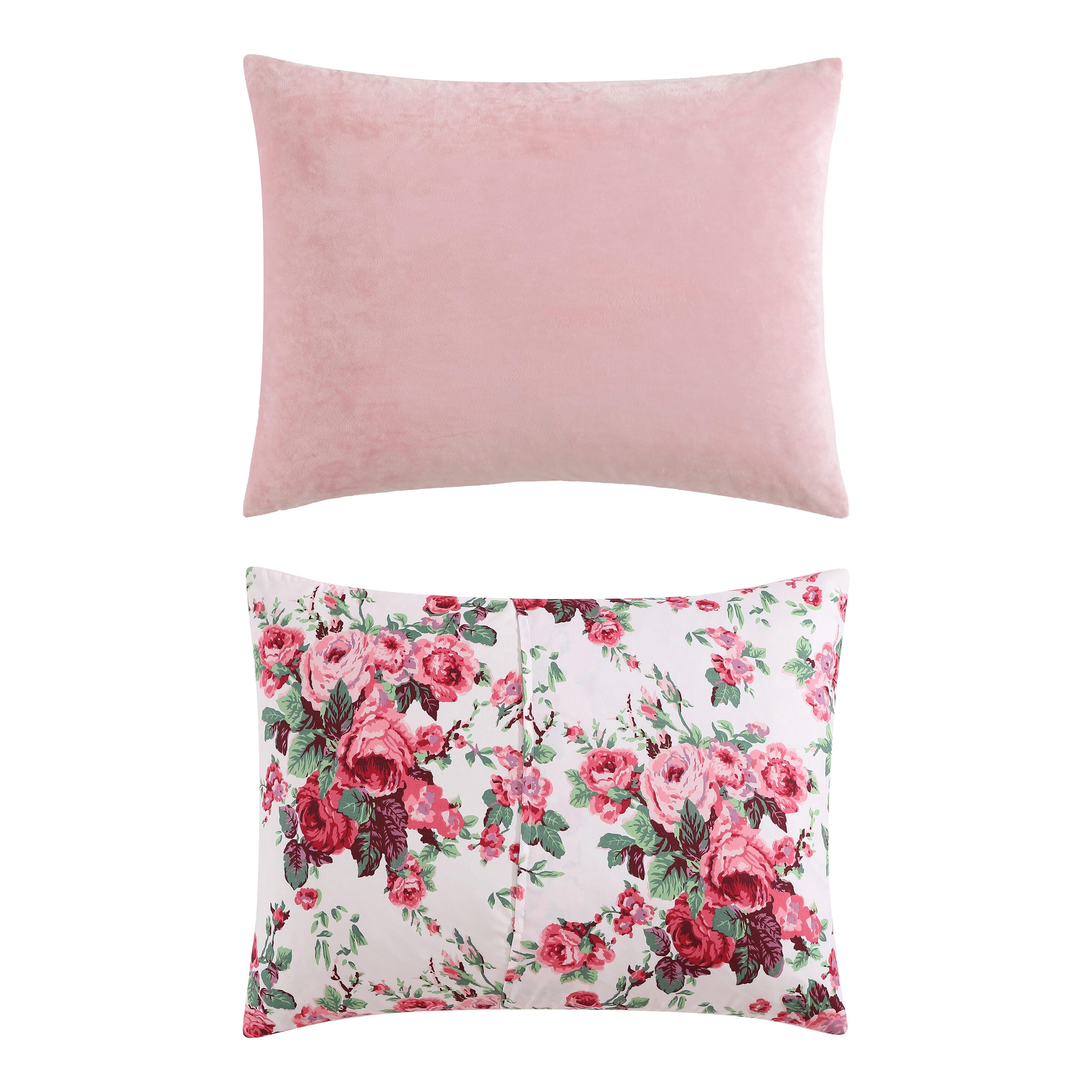 Betsey Johnson Velvet Solid Sea Pink Full/Queen Duvet Cover Set, Soft Bedding with Shams, Machine Washable