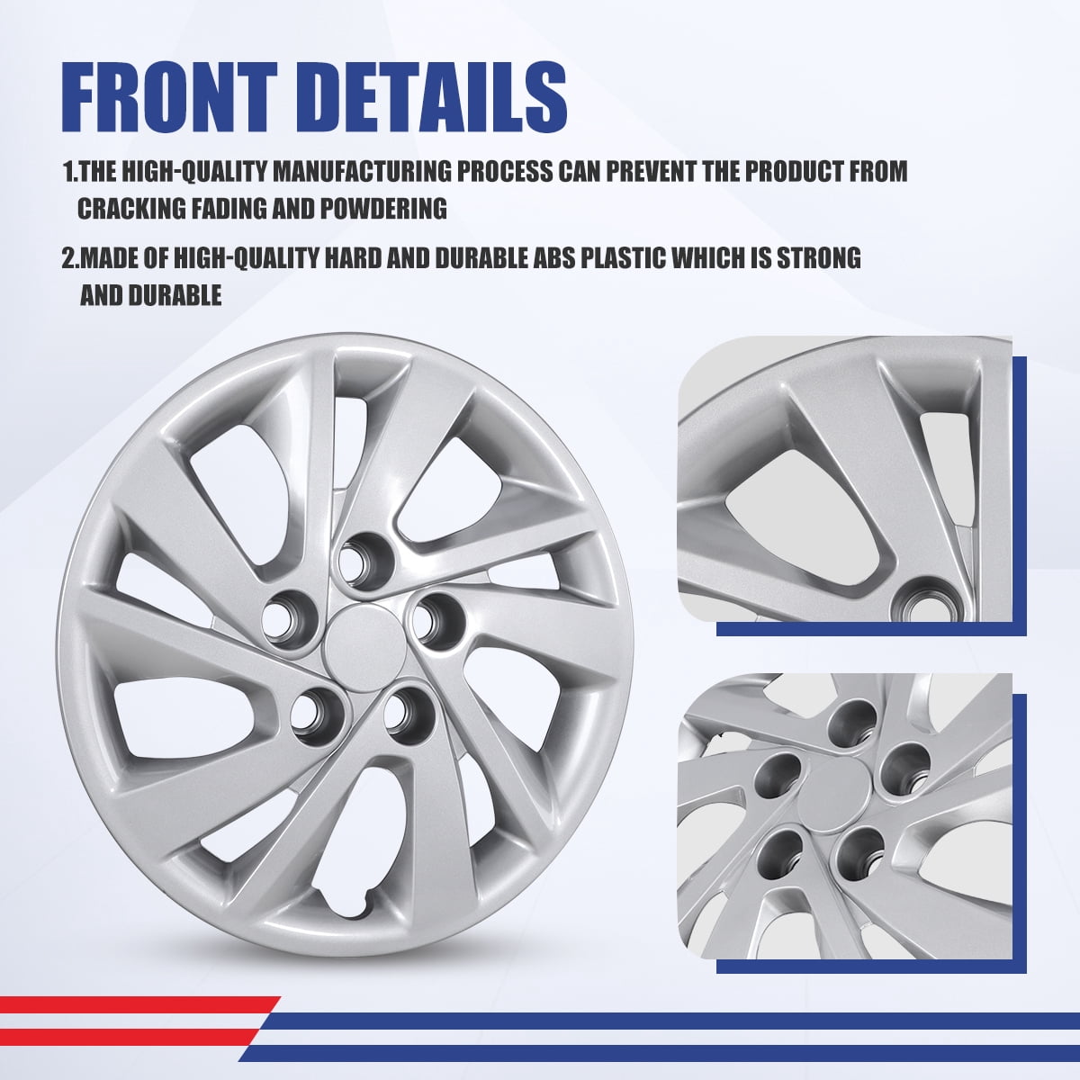 1 Piece 15" Hubcap Wheel Rims Cover Fit for 2017-2020 Hyundai Elantra Sedan Compatible with Steel Wheels Bolt on Installation(15-inch,Lacquer)