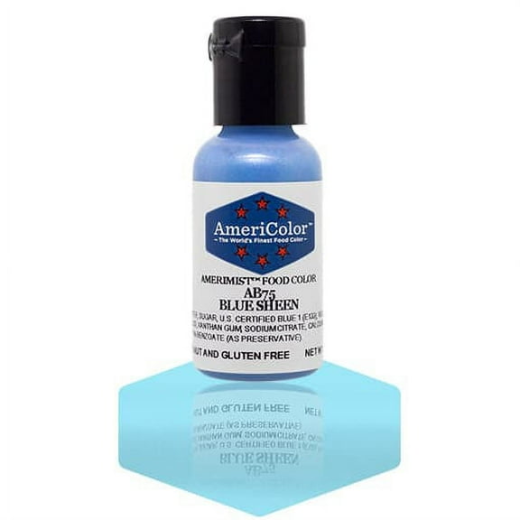 AmeriColor AmeriMist Blue Sheen, .65 Ounce, Airbrush Food Color