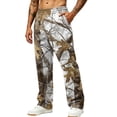 thumbnail image 2 of GrmtClth Men's Fashion Camo Wide Leg Pants Loose Relaxed Fit Elastic Waist Drawstring Streetwear Daily Outdoor Hunting Jogger Trousers Light Gray 3XL, 2 of 8