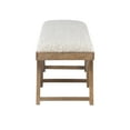 thumbnail image 3 of Feeney Upholstered Bench, Brown Frame with Off-White Handwoven Fabric, 3 of 12