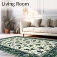 thumbnail image 2 of ODIKA 4'x6' Machine Washable Non-Slip Area Rug, Green and with Floral Motifs High Traffic Rug, Beige, 63290, 2 of 7