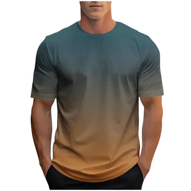Camisetas de Manga Larga para Hombres Nueva Moda Casual Impresión Deportiva Camiseta, Top de Cuello Redondo de Poliéster de Algodón para el Uso Diario