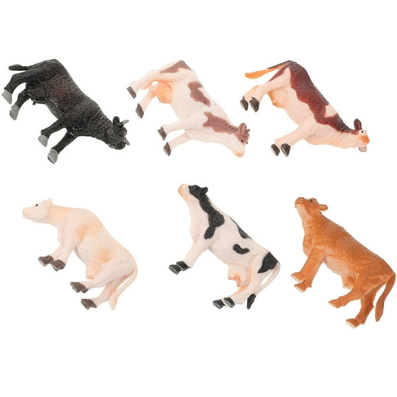 STOBOK 6Pcs Realistic Animal Figurines Ornament Assorted Color Plastic Educational Toy Farm Animals